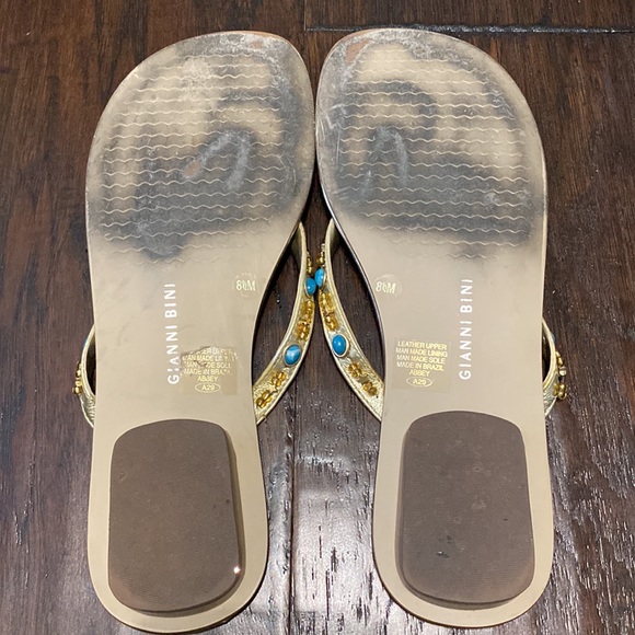 Gianni Bini Gold Flip Flop Sandals - Picture 5 of 6